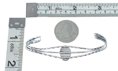 Blue Opal Sterling Silver Native American Cuff Bracelet JX128762